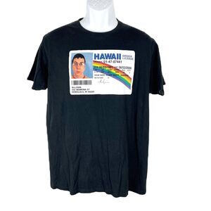 McLovin Driver License Superbad Shirt Men Large Black Short Sleeve Hawaii Tee
